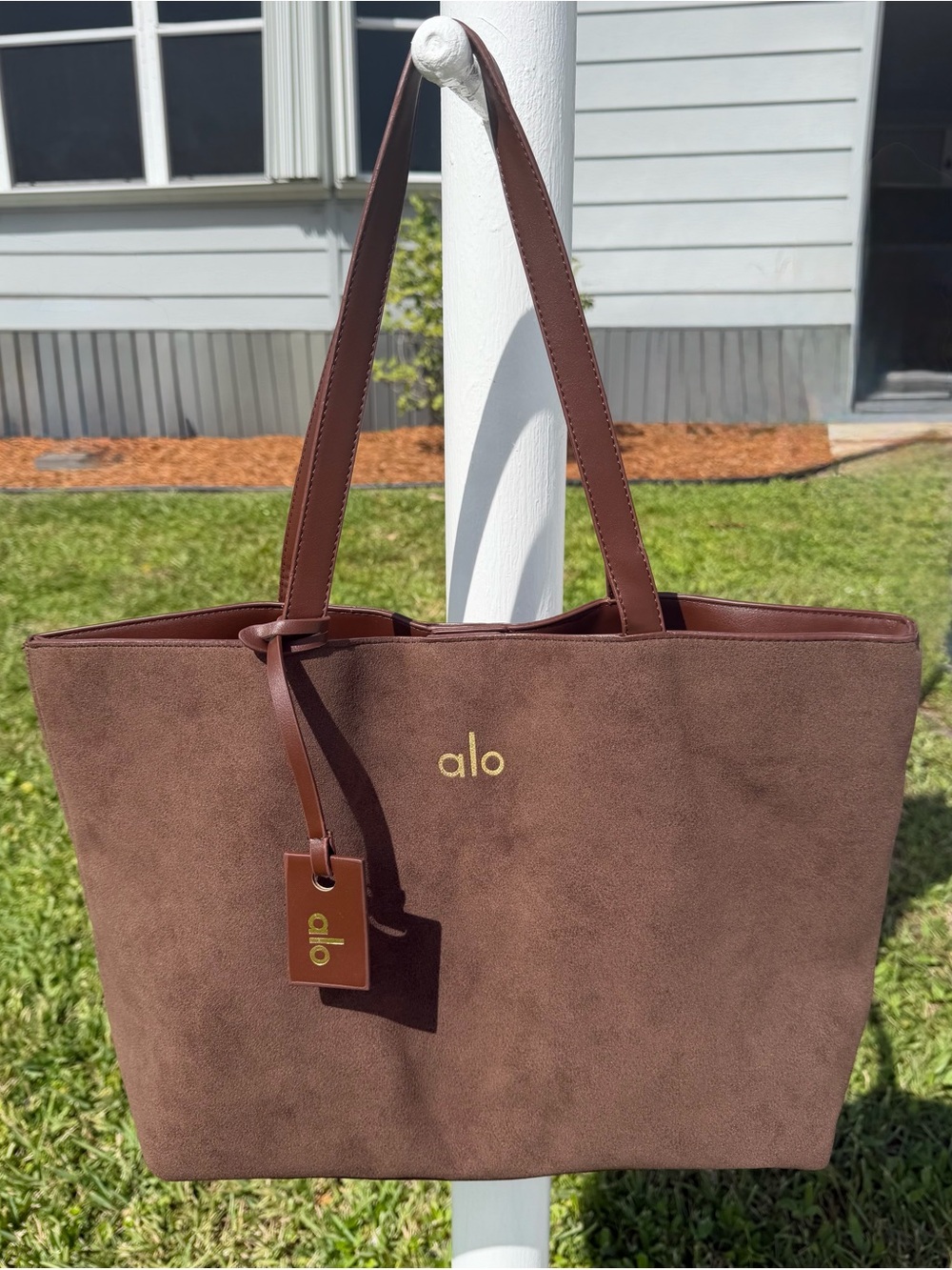 ALO Yoga Brown Suede Tote Bag - Picture 8 of 14